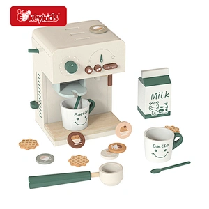 Simulation play appliance wooden coffee maker toy for kids W10D643