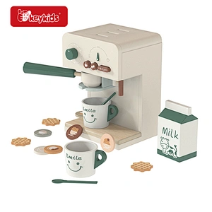 Simulation play appliance wooden coffee maker toy for kids W10D643